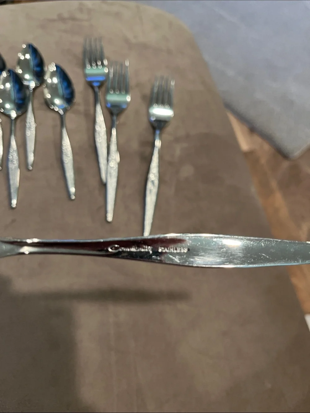 Oneida Community Silver Stainless Steel Fork and Spoon Set